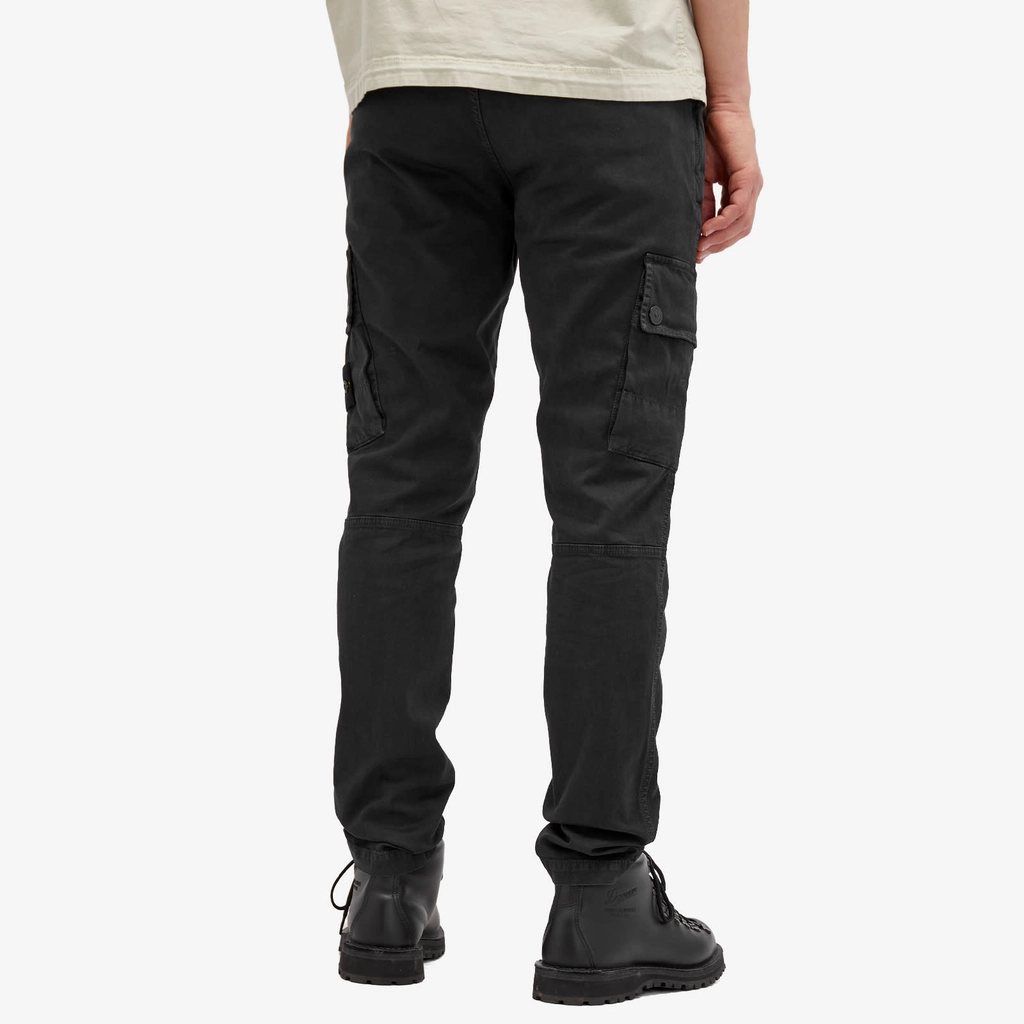 Stone Island Men's Brushed Cotton Canvas Cargo Pants Black